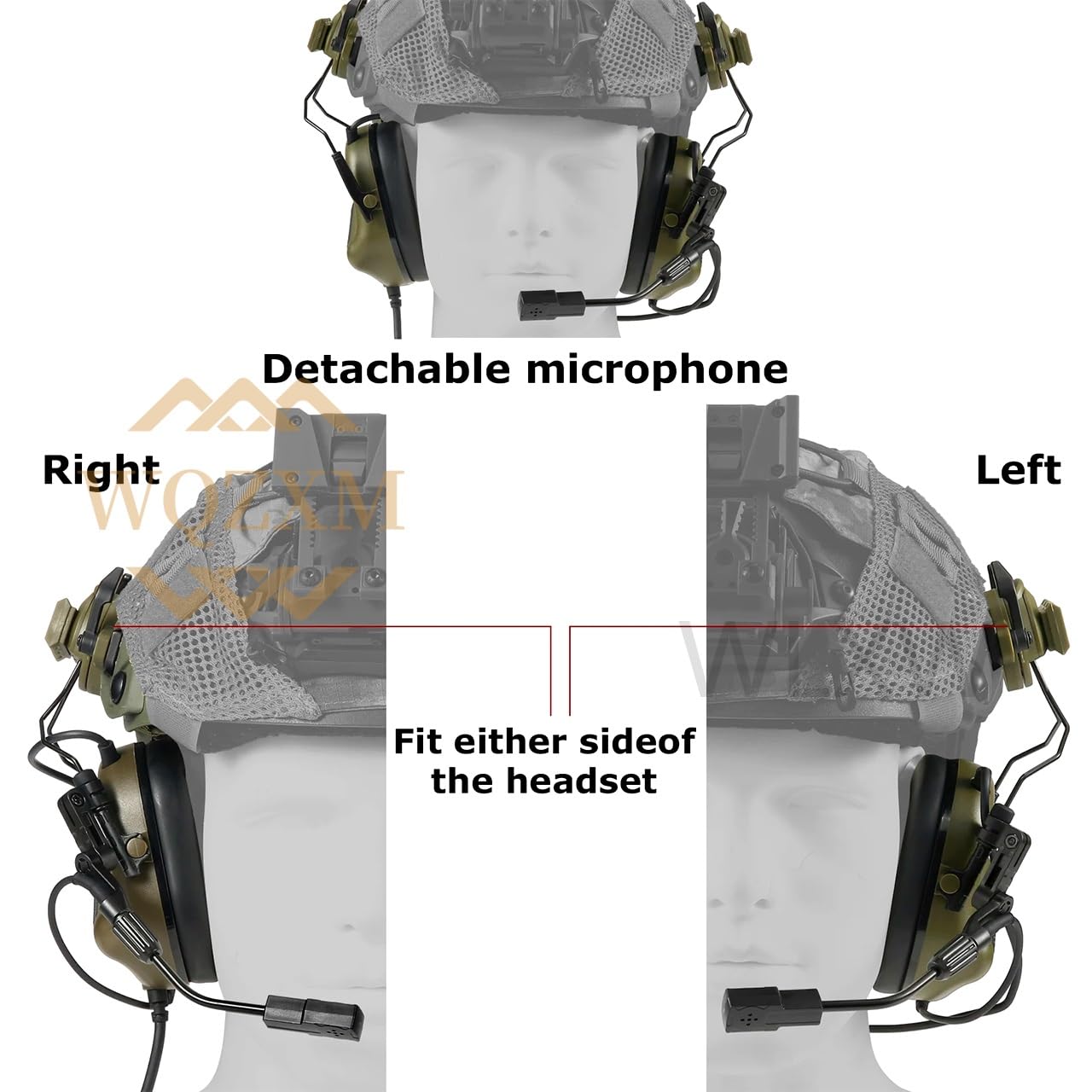 Casque Airsoft Rapide, avec Microphone Casque Fonctionnel Tactique, Lunettes Tir Quadrichromiques, Housse Casque Et Cagoule, pour Cosplay Military Tactical Airsoft Gear(Tan)