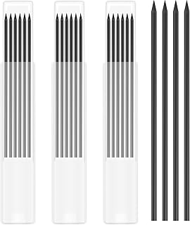 KINBOM 18pcs 2.8mm Carpenter Pencil Refills, Solid Carpenter Pencil Refills Deep Hole Mechanical Construction Pencil Refill Carpenter Pencil Lead Refills for Drawing Woodworking (Black)