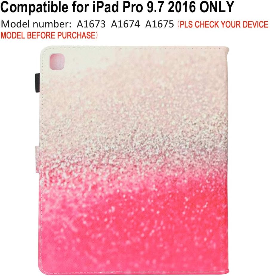 JZCreater Case for iPad Pro 9.7 2016- Kickstand Flip Wallet Case with Auto Sleep/Wake Leatherette Protective Case Cover, Sandy Beach