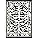 Modern Animal Print Skin White & Black Area Rug Zebra Bordered African Carpet (5' 3