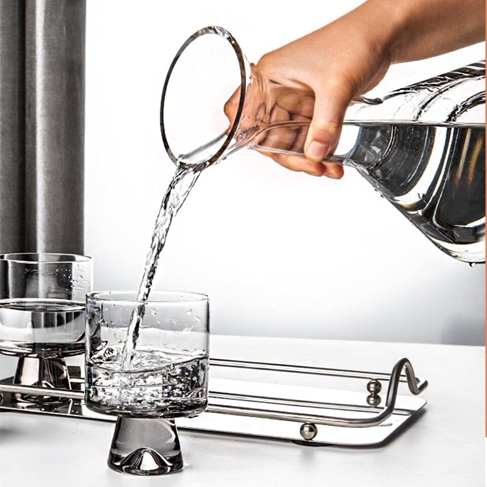 caraffa per acqua e bollitore, in cristallo senza piombo, con sfera in legno, per vino rosso, acqua calda, succo di frutta, tè e bevande