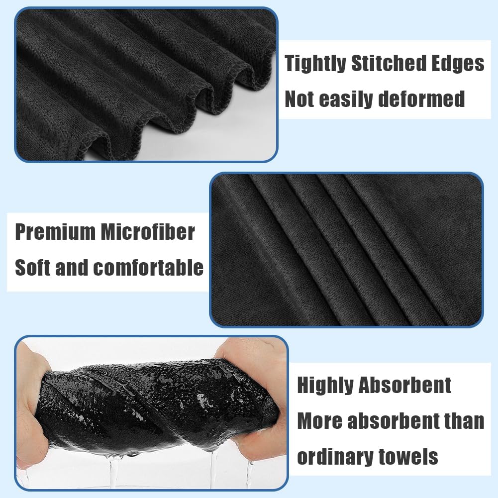 HAGOT 3 Pack Asciugamano Sportivo in Microfibra, Super Assorbente e Traspirante, Leggero, ad Asciugatura Rapida, per Yoga, Campeggio, Palestra, Fitness, 75 cm x 35 cm