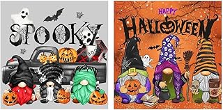 2 Pack Halloween Diamond Art Painting Kits for Adults - Gnomes Diamond Dots Paintings for Beginners, Round 5D Paint with Diamonds Pictures Gem Art Painting Kits DIY Adult Crafts Kits 12x12inch