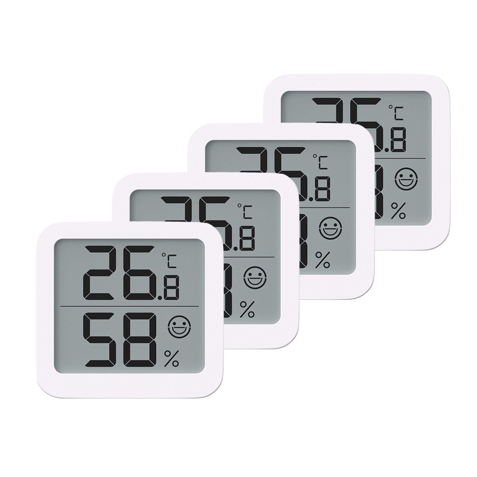 Lot de 2/4 thermomètres hygromètres numériques pour chambre de bébé, appareil de température et d'humidité avec indicateurs de confort, capteurs de température et d'humidité