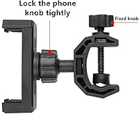 Vista 4 de Soporte de micrófono Soporte de teléfono Soporte de micrófono de plástico para teléfonos giratorios de 360 grados Clip