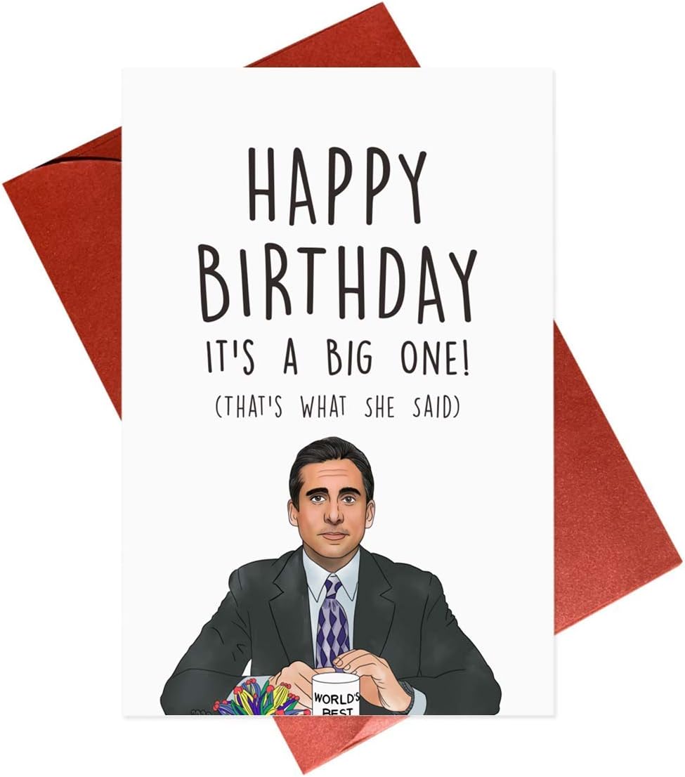 Gonzey Funny Michael Scott Birthday Card,Jim Halpert Birthday Card,The Office Birthday Cards