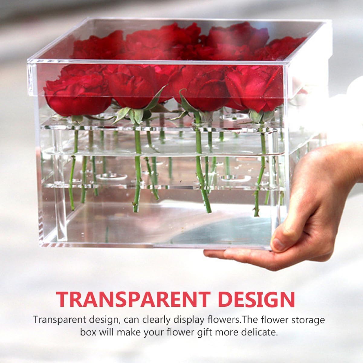 Flower Box for Arrangement Acrylic Storage Small Decorative Flower Boxes Preserved Rose