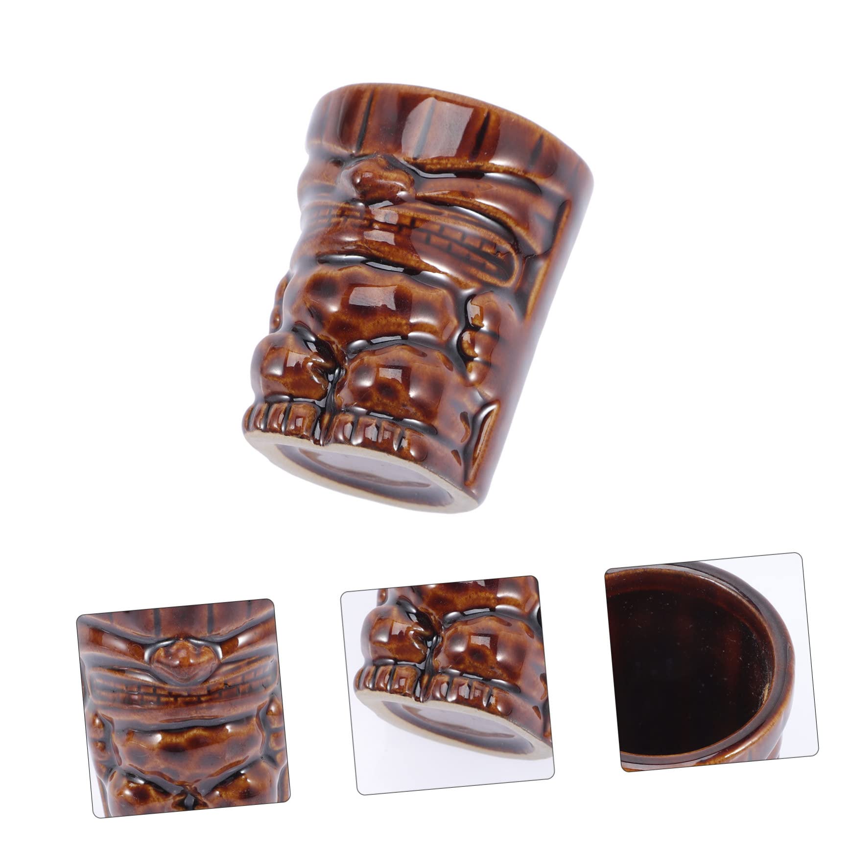 PRETYZOOM 4 Uds Tiki Taza Pequeña Copa De Vino Copa De Cóctel Decorativa Copas De Cóctel Taza De Fiesta Hawaiana Vasos para Beber Copa De Vino Copas Tiki para Cócteles De Cerámica
