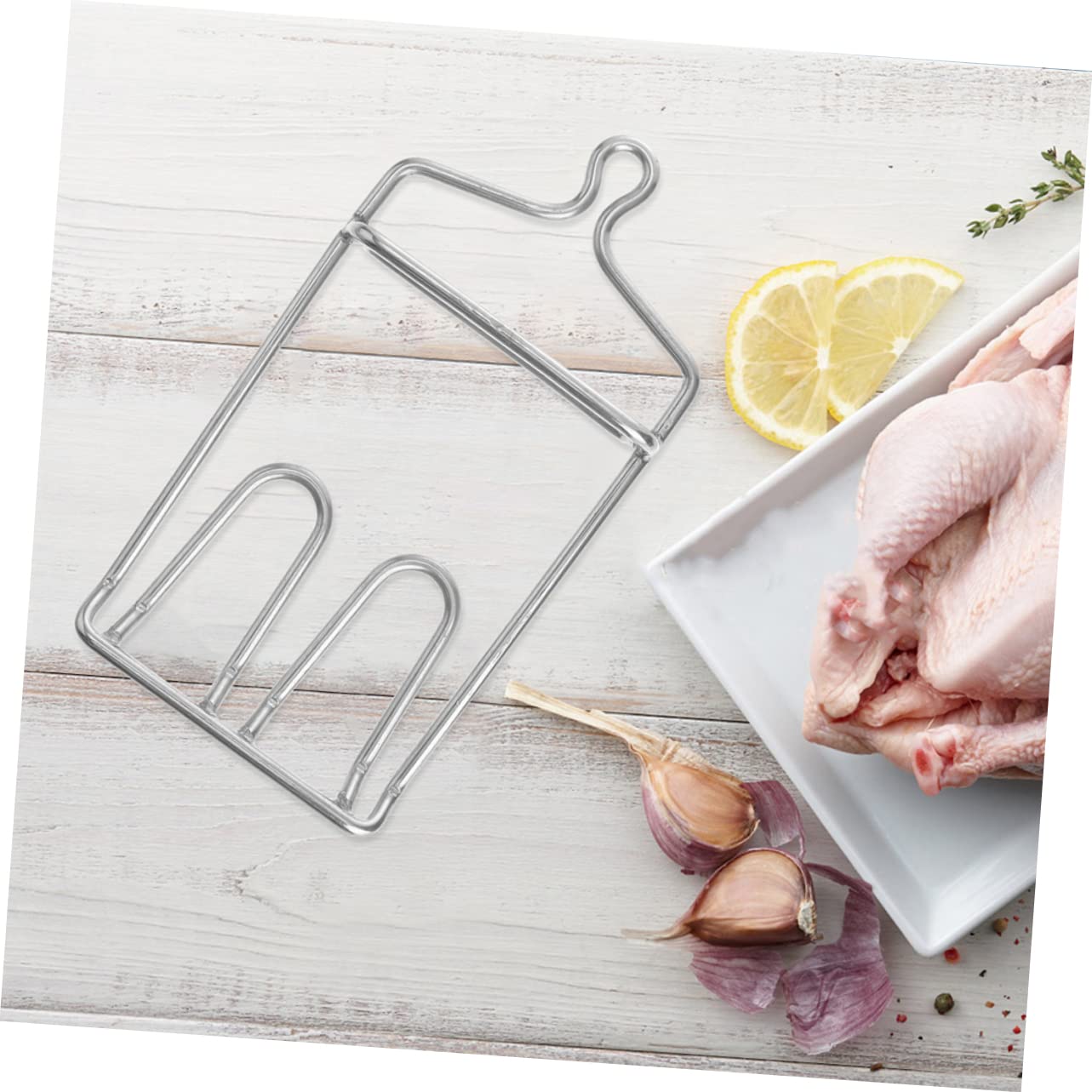 Balacoo 2pcs Slaughter Hook BBQ Grill Roast Duck Hook BBQ Hooks Ham Hook Metal Clothes Hanger Bacon Shop Hook Grill Hanger Smoker Hanging Hooks Metal Hanger Household Stainless Steel Meat