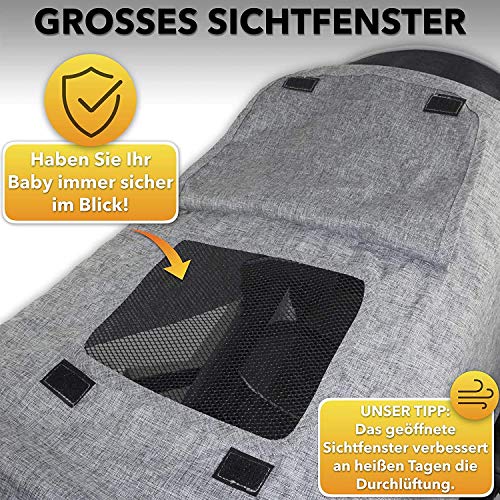 Parasole per Passeggino con Lucernario e Ali