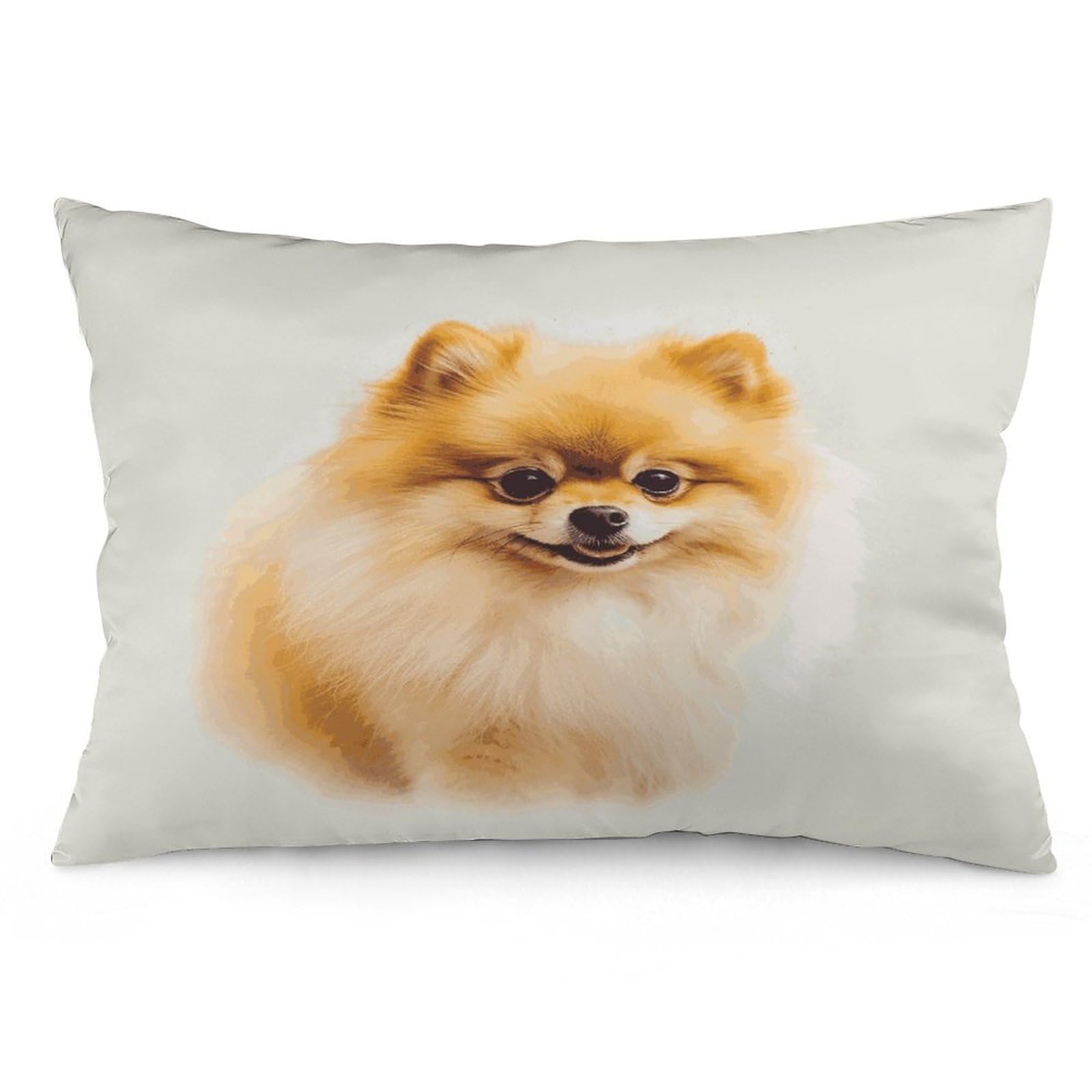 Yellow Pomeranian Throw Pillow Covers with Silent Zipper Polyester Pillow Protectors Removable Pillow Cases Soft Pillowcase Cozy Pillow Sham Cushion Cover for Sofa Car Bed 16 "x24