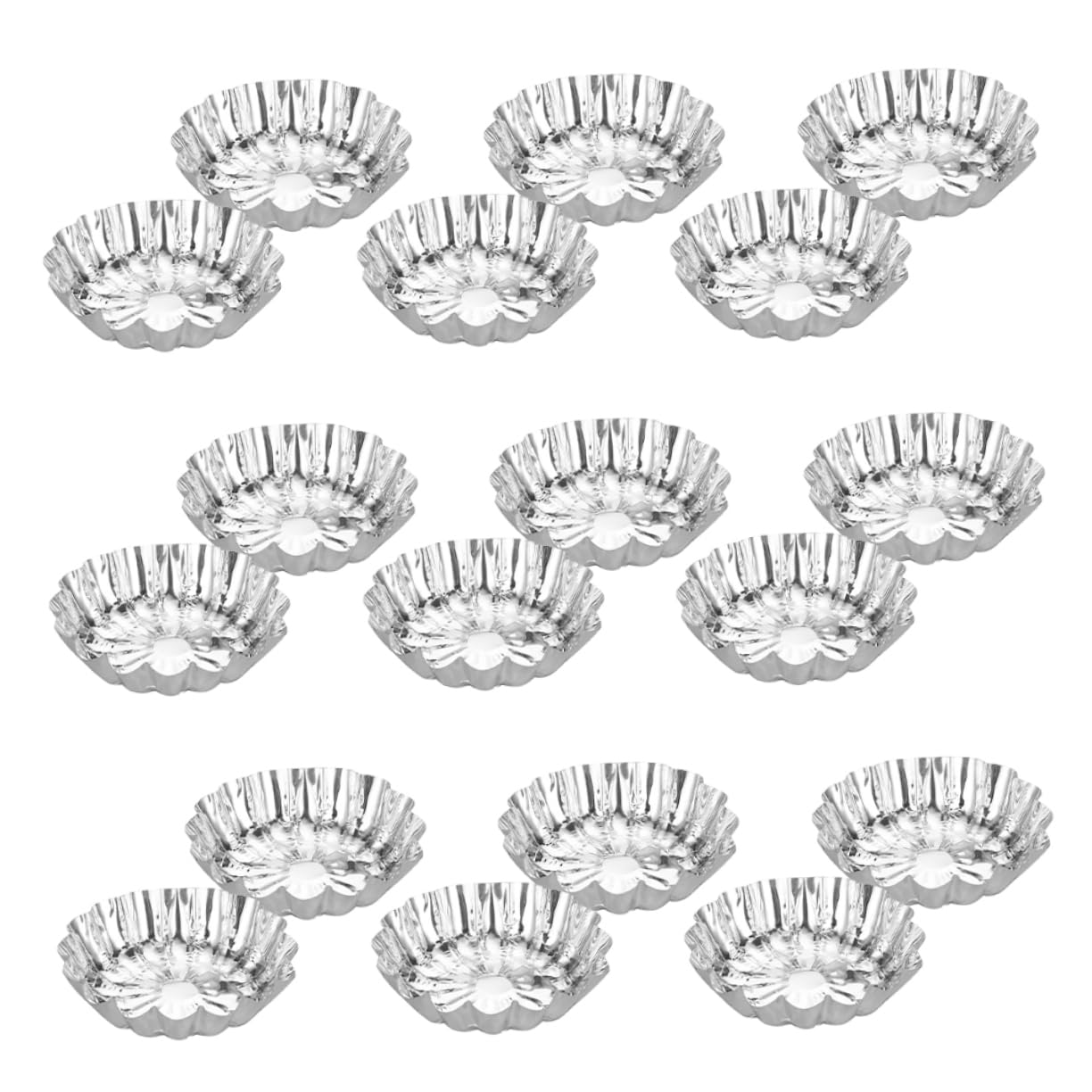 Cabilock Egg Tart Molds Baking Trays 100pcs Chrysanthemum Cup Molds Foil Pie Cases Mini Tart Pan Quick Heat Conductivity Ideal for Baking