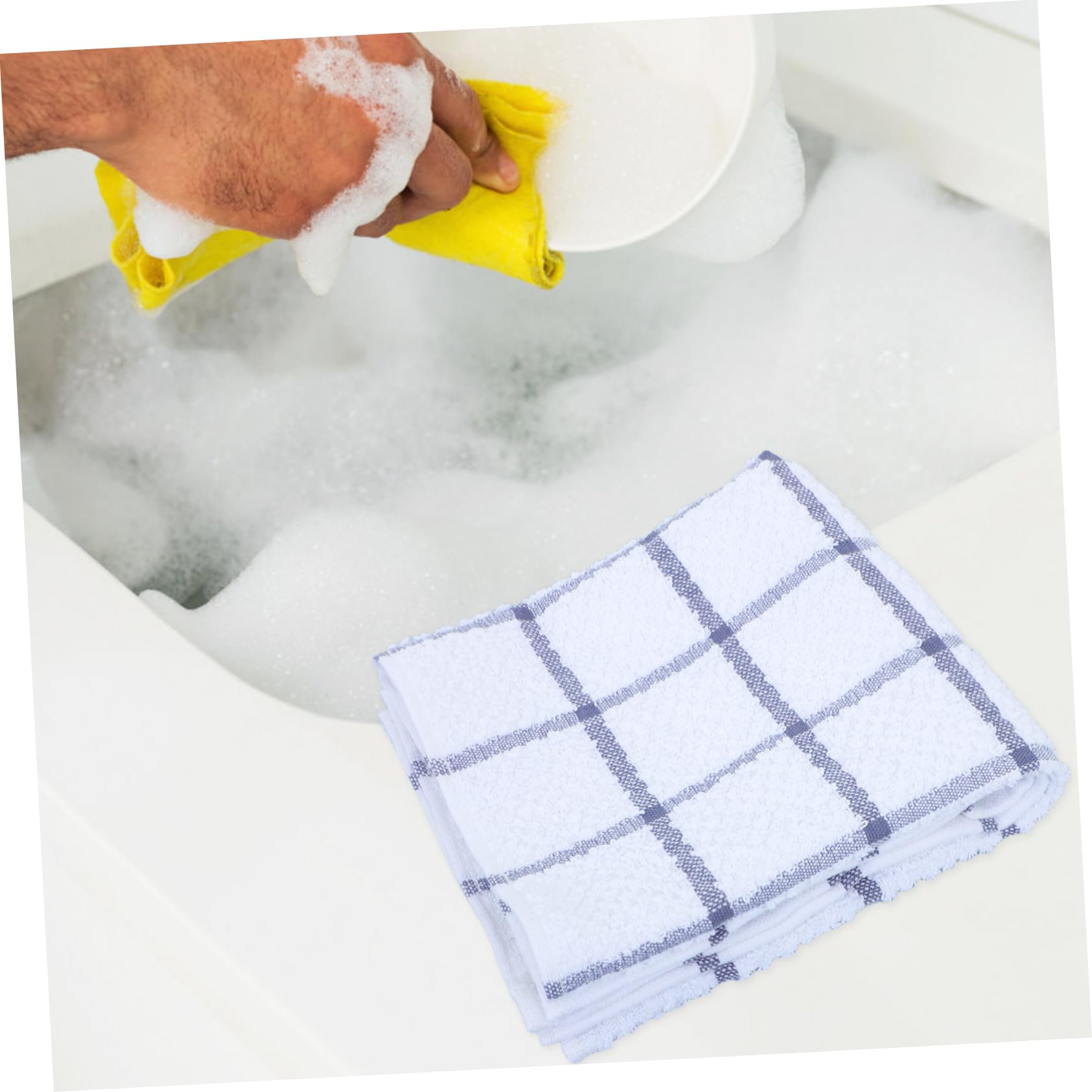 Hemobllo 6 Piezas Paño de Cocina de Algodón de Alta Absorción Paños Reutilizables para Secar Platos Fregar y Secar Las Manos Multiusos para Limpieza Diaria