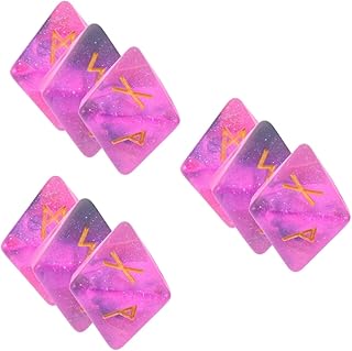 TOYANDONA 9 Pçs Dados De Runa Dados Pretos Dados De Resina Conjunto De Vidro Poliedro Dados Topper De Mesa Runas Retrô Brinquedo De Mão Jogo De Runas Adereços Multifacetados Disco Desktop