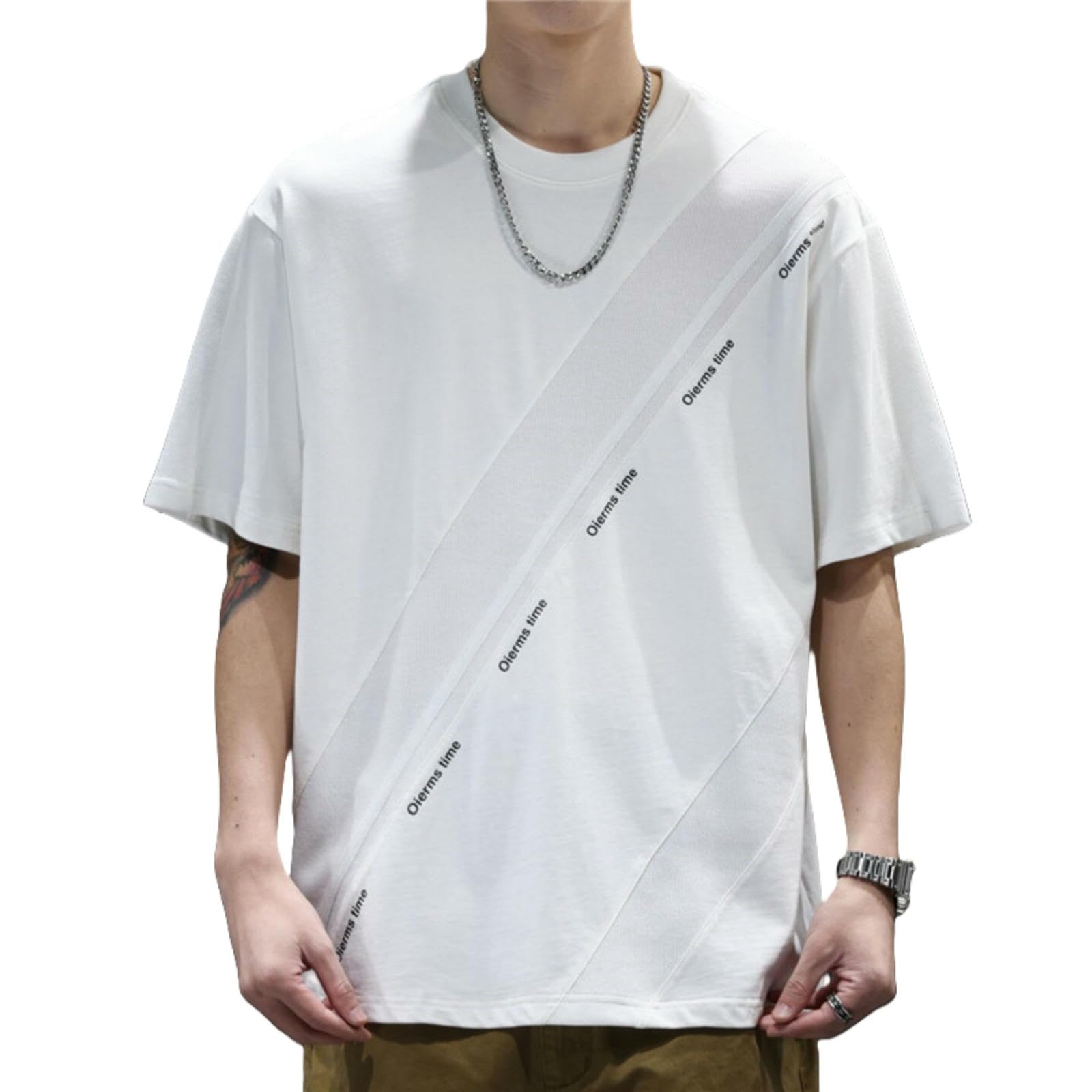 T-shirt hommes ample coton blanc haut de gamme finitions soignées style épuré