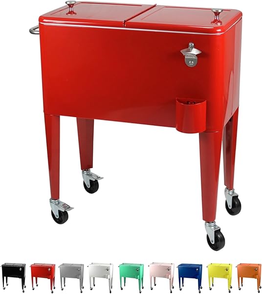 Kailua Cooler - Fridge for Drinks - Cooling Box - Fridge Box - Portable Fridge - Drinks Trolley - Mobile Bar Trolley - Refrigerator
