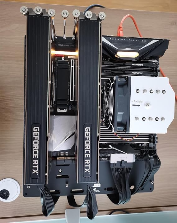 Open Air EATX PC Frame HTPC Water Cooling Test Bench Aluminum Case Bare Overclocking DIY Computer Support Dual Server Graphics Card Black