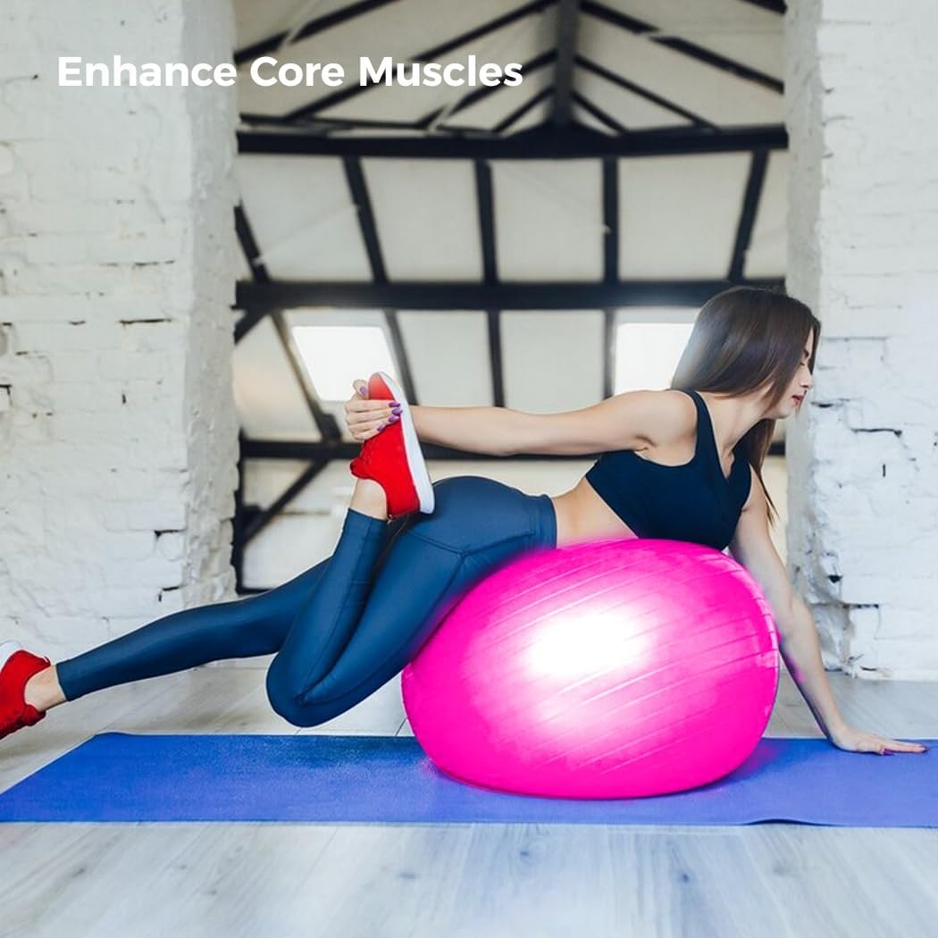 Cardio Drumming Equipment Set – 26" Fitness Balance Ball with Pump & 3.2oz Drumming Sticks for Aerobic Workouts, Stability, Pilates, Yoga, and Pregnancy Gymnastics