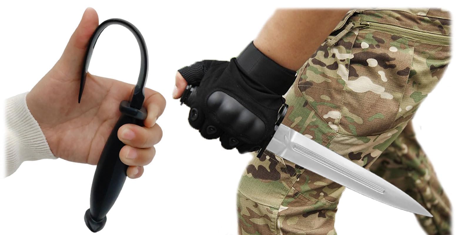 Coltelli Da Allenamento In Gomma Aoriher - 4 Pezzi, 22 Cm, Per Arti Marziali E Autodifesa