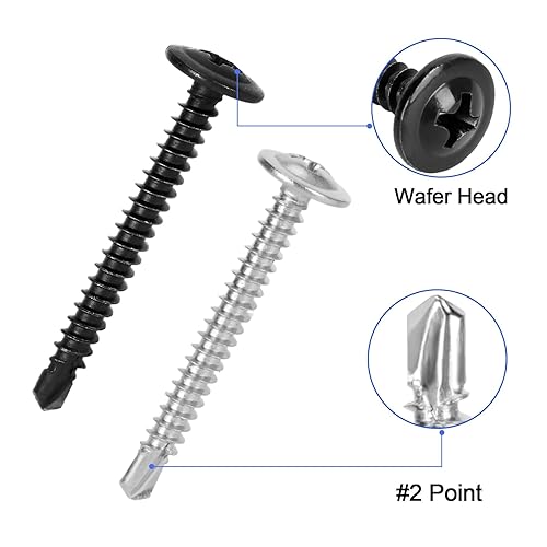 Miniatura 4 de #8 Kit surtido de tornillos autorroscantes, 400 tornillos autorroscantes de cabeza de armadura modificada, 410 tornillos autoperforantes de acero
