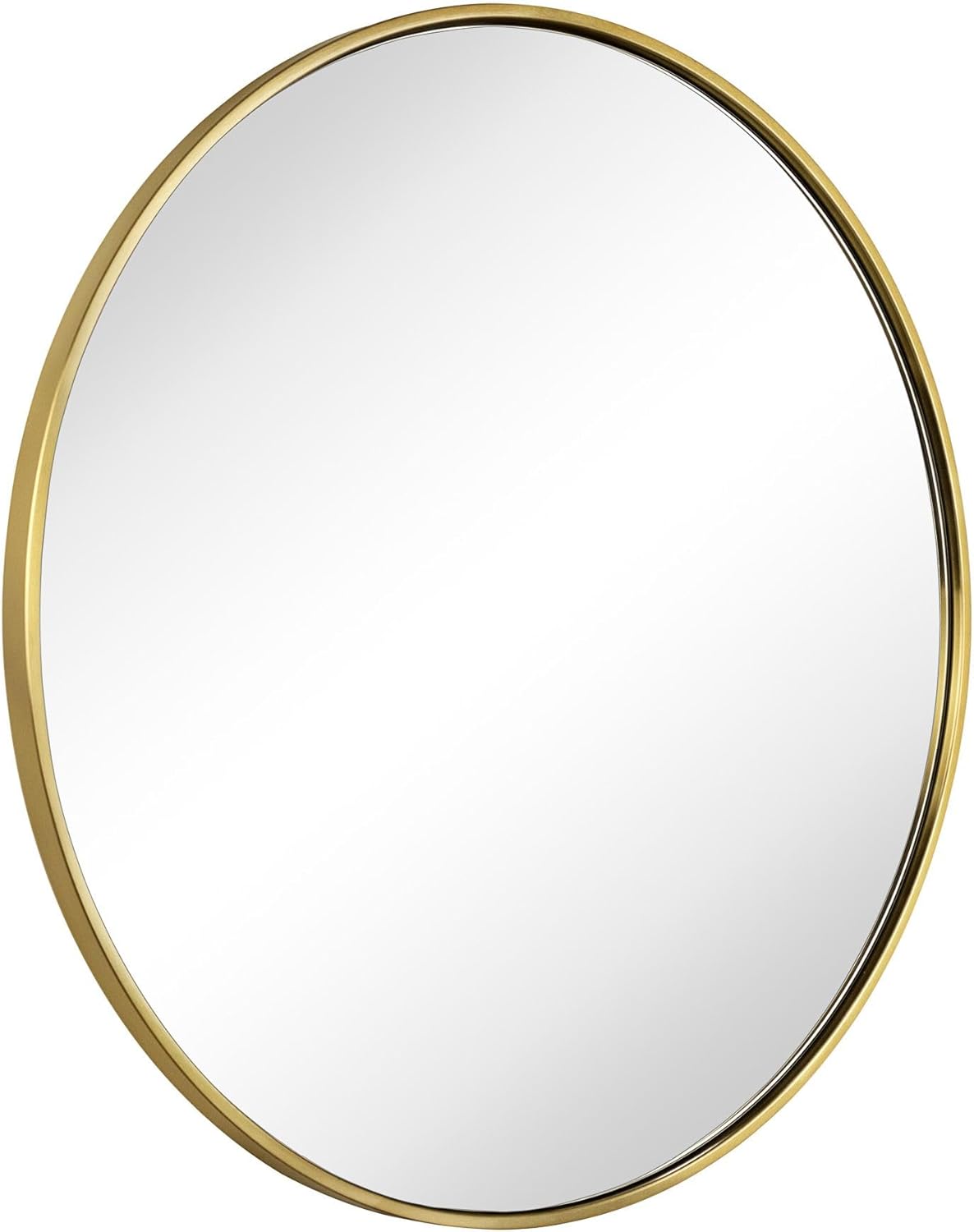 TEHOME Round Gold 30 inch, Brushed Brass Gold Wall Mirror for Bathroom Vanity,Bedroom & Entryway