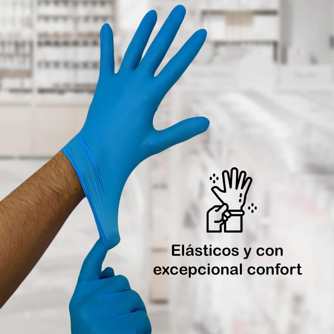 MUNTRADE Guantes Desechables de Vinilo 1000 Unidades | Azul | Talla S