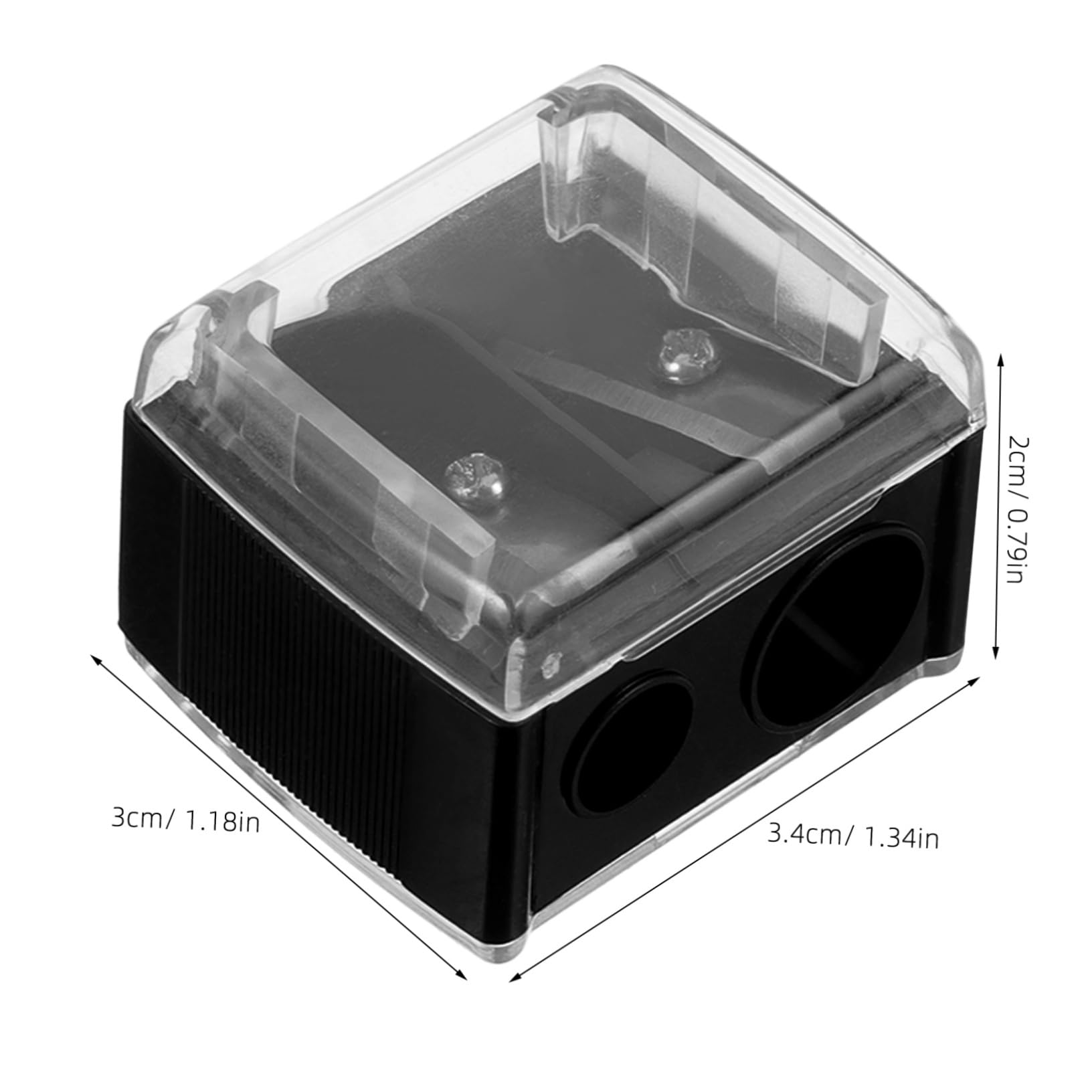 FOMIYES Double Hole Eyebrow Pencil Sharpener for Eyebrow Crayon Lip Liner and Eyeliner Compact and Easy to Use Black