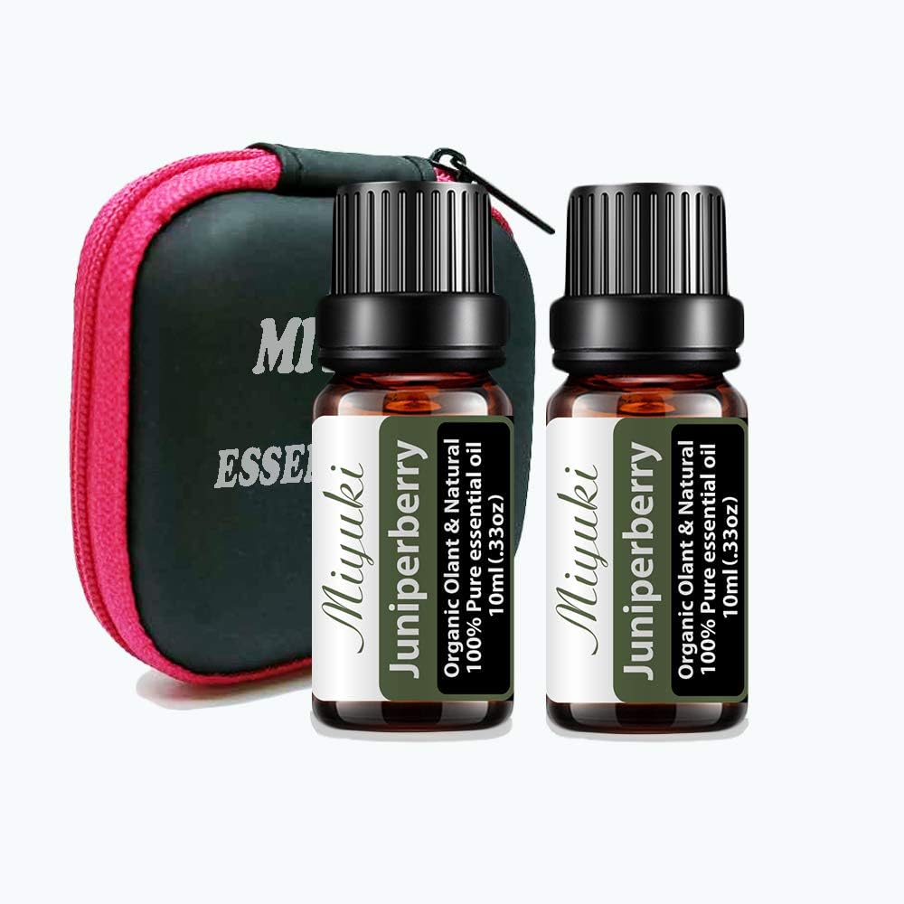 Juniper Berry Essential Oil Organic Plant & Natural Pure Juniper Berry Oil for Diffuser, Humidifier, Massage, Bath, Skin & Hair Care-2 Pack x10ml