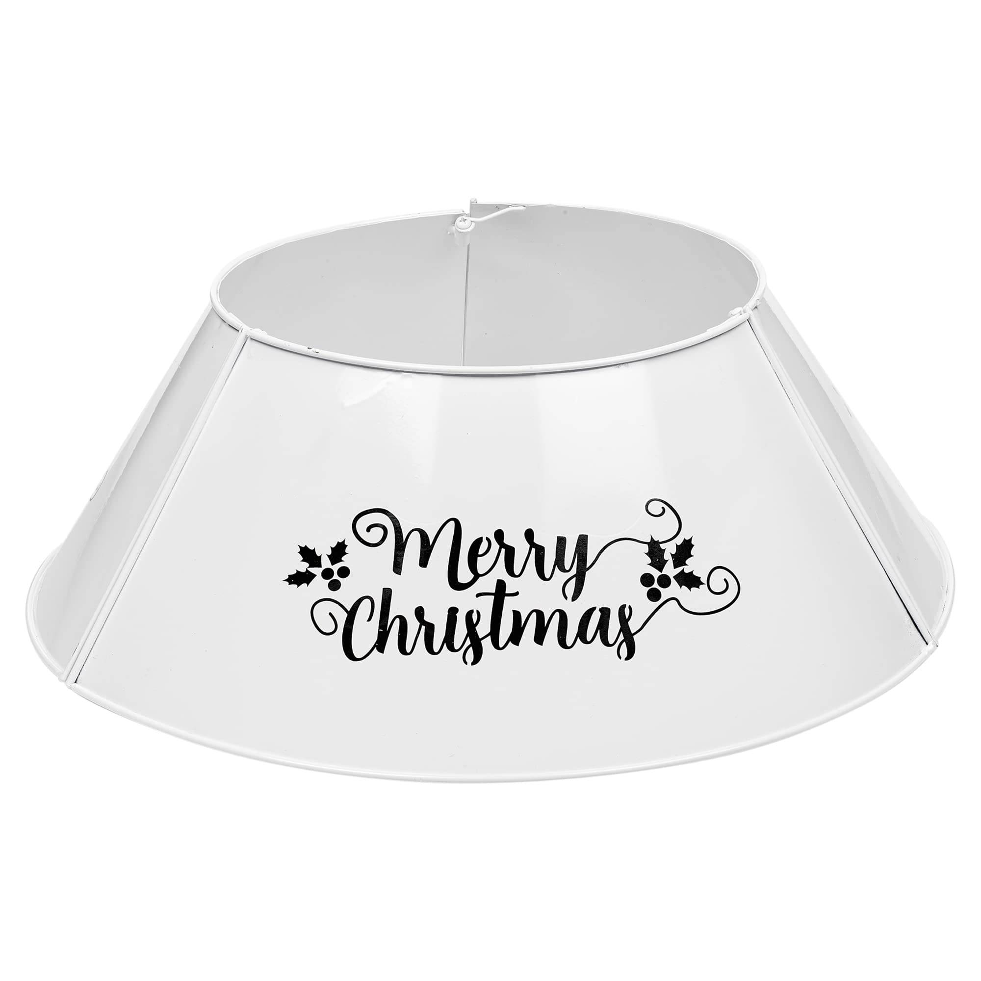 Urbnliving White Metal Christmas Tree Skirt Base Xmas Decoration Cover Festive Decor Party Décor (White)