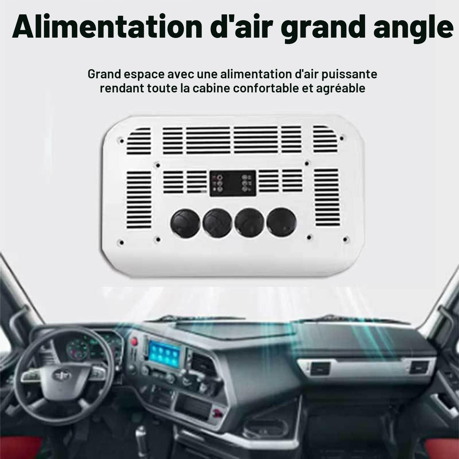 Climatiseur 12 V, pour caravane, véhicule tout-terrain, camion, camping-car (blanc) (blanc, 12 V)