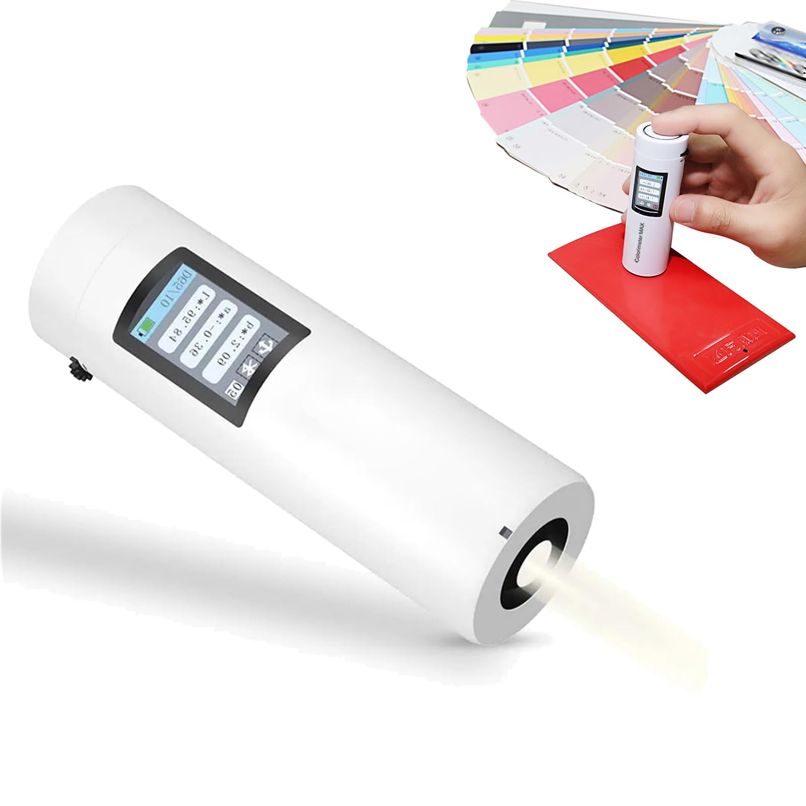 Espectrofotómetro portátil – Mini colorímetro digital con precisión de 0.01, reconocimiento de tarjeta de color, apertura de medición de 8 mm para calibración del monitor y coincidencia de colores