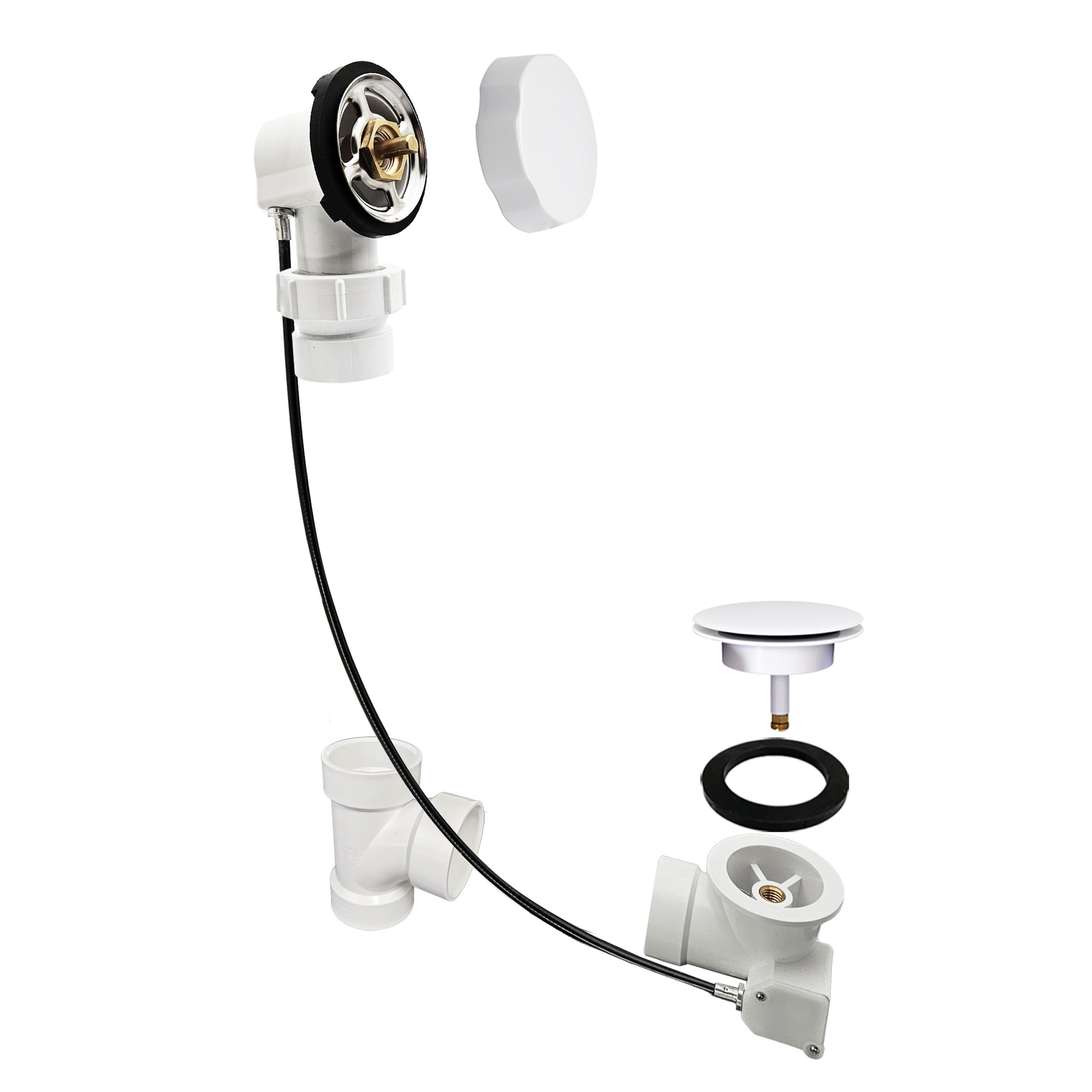Câble Westbrass blanc powder coat white pour une salle de bain moderne