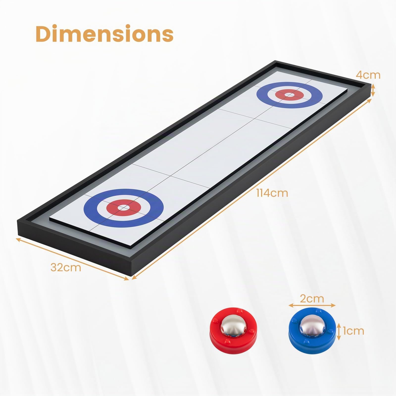GOPLUS Shuffleboard et Curling, Table Air Hockey Portable 2 en 1 avec 8 Disques, Rainures Antidérapantes, Table Multijeux pour Adultes, Enfants, Fête de Famille
