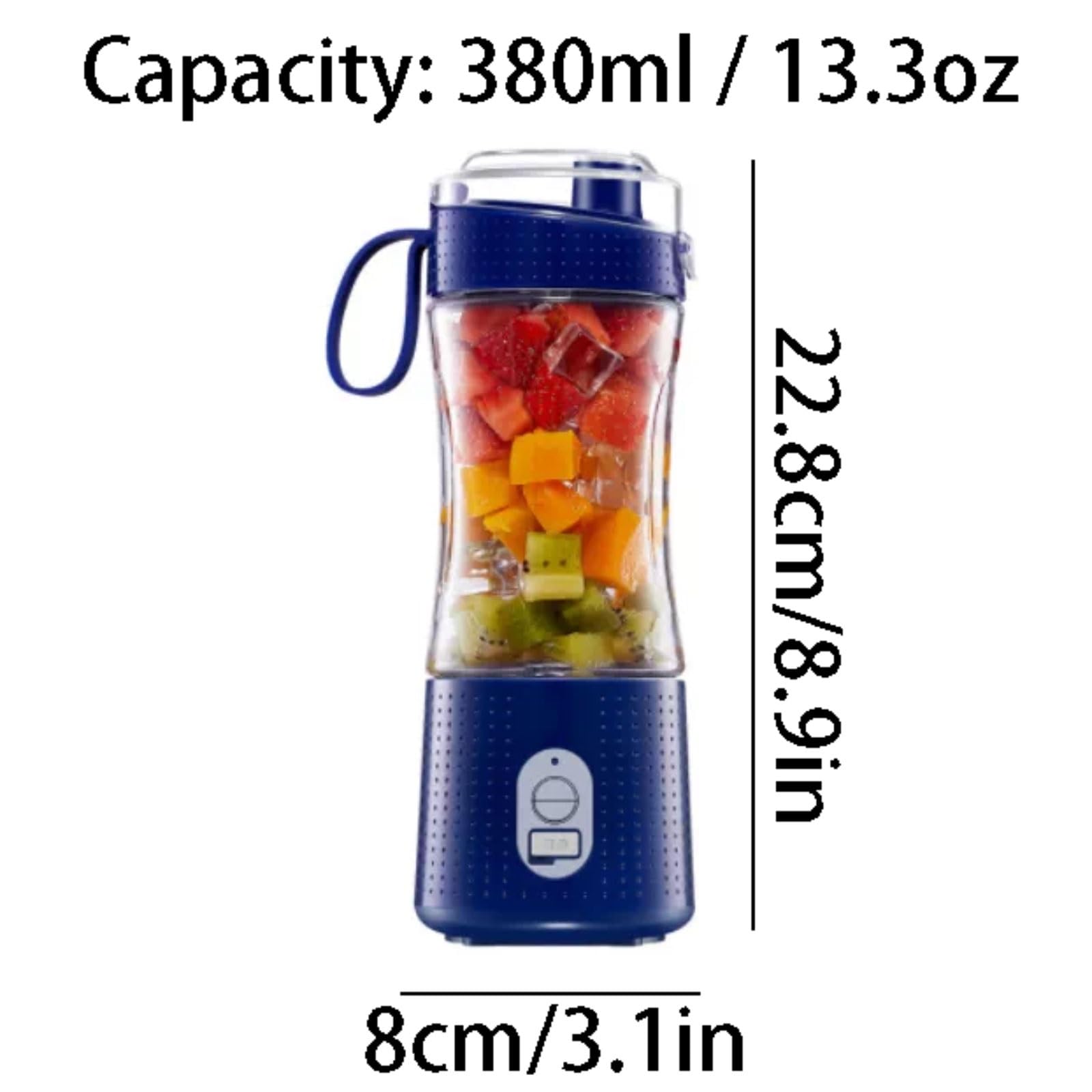 Potężny plastikowy przenośny blender z wylewką łyk ładowalna przenośna sokowirówka do smoothie lód blending sok 380 ml kompaktowy (rot)