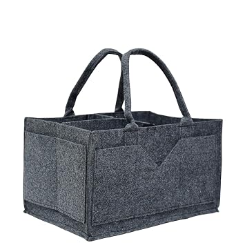 JDAM Baby Diaper Storage Organizer Nappies Bag For All Newborn Baby Products Nursery Basket, Multipurpose Bag (Dark Grey)