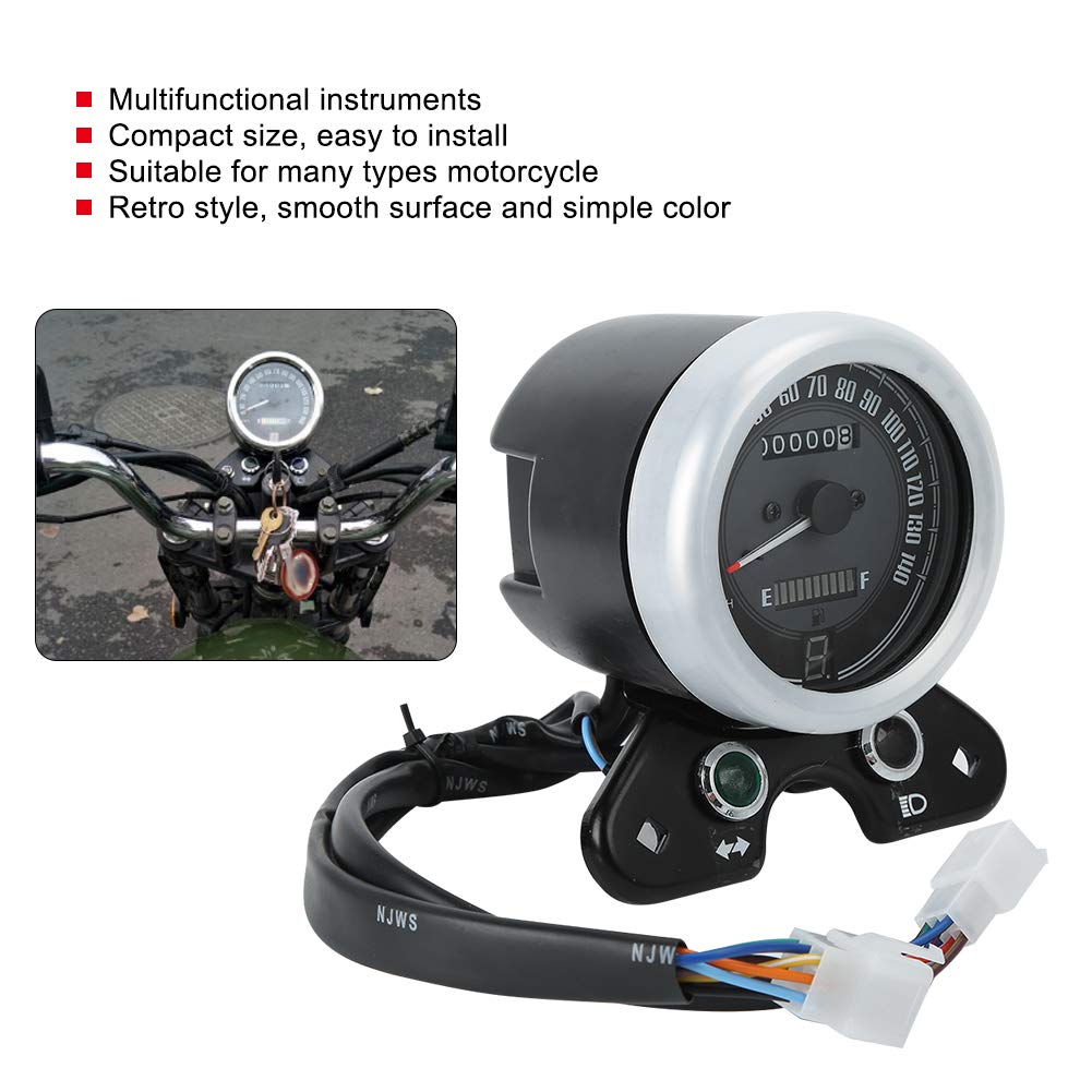 Retro LED Velocímetro de Motocicleta - Grupo de Instrumentos de Motocicleta Compatible con CG125, GN125,