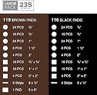 Vista 5 de ¡235 almohadillas de fieltro para muebles marrones y negras X-Protector! Gran cantidad de almohadillas para muebles para pisos de madera dura – ¡Tus