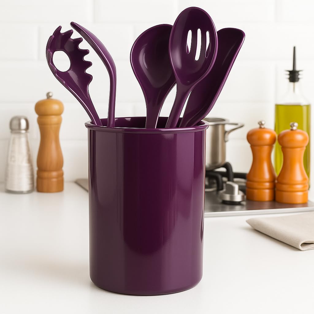 Reston Lloyd Juego de soporte para utensilios, melamina, ciruela