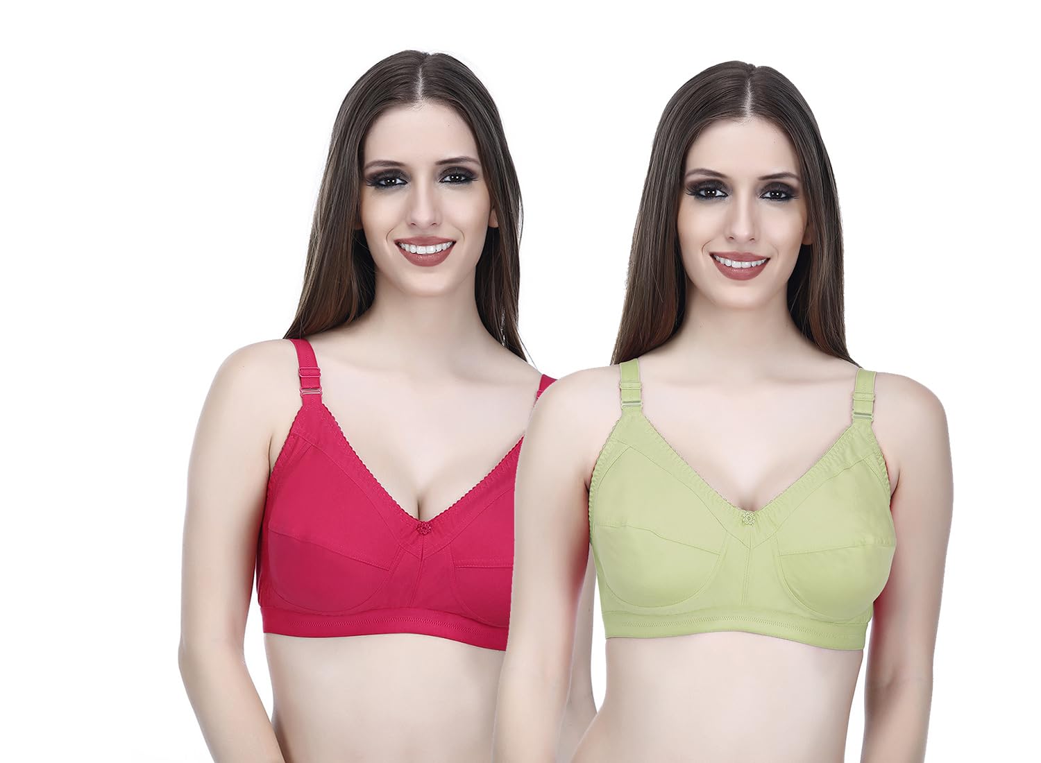 women's full coverage cotton hosiery solid bra (dove_setof2bra)