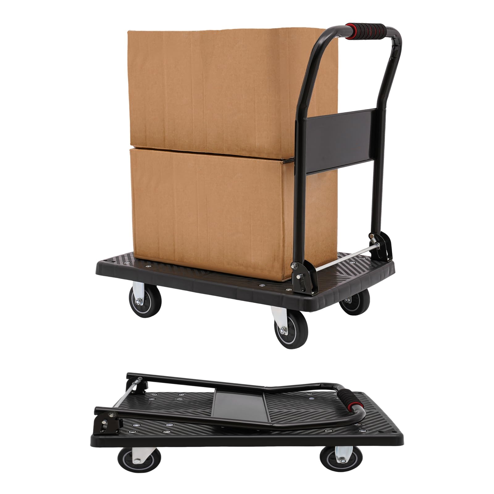 Wózek transportowy, wózek platformowy z kółkami, pomoc transportowa, składany, udźwig 150 kg, maks.