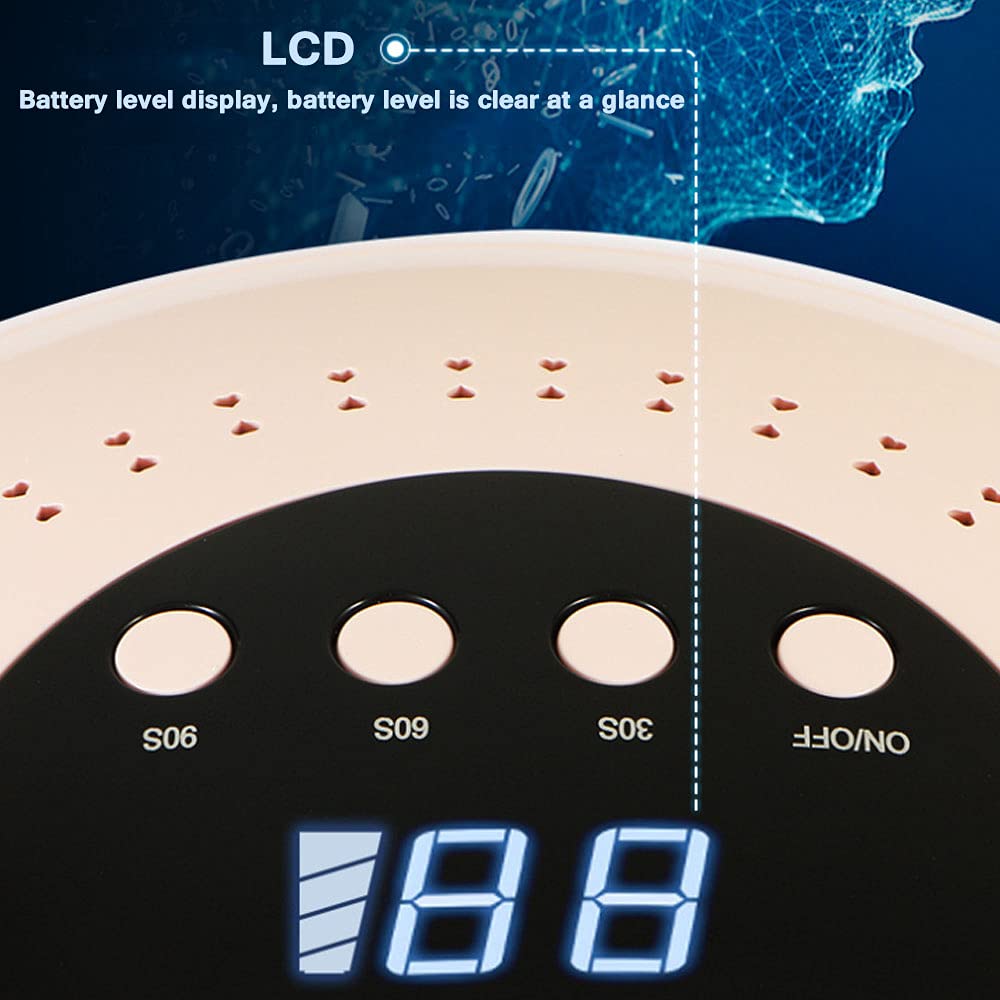 lamparas para uñas. Lámpara de uñas de gel inalámbrica de 120 W, lámpara de curado de secador de uñas LED recargable, luces de uñas de gel profesionales, herramientas de manicura for decoración de uña