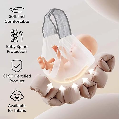 Miniatura 8 de Portabebés con asiento de cadera, ajustable y certificado de seguridad, diseño ergonómico antideslizante para recién nacidos a niños pequeños (0 a