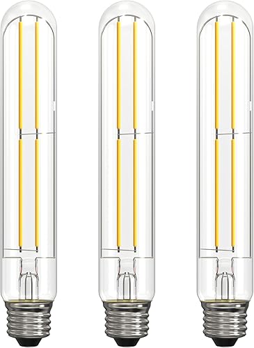 Miniatura 7 de Bombillas LED T10 de 2200 K blanco cálido, bombillas Edison tubulares de color ámbar de 4 W, base media E26, equivalente a 40 vatios, tubo Ámbar de