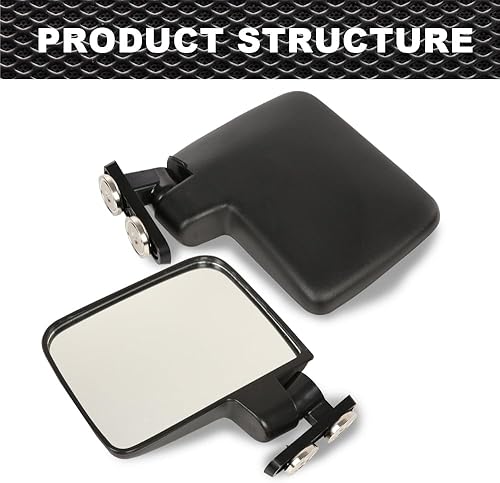 Miniatura 2 de 1 par de espejos laterales universales con imanes fuertes, con revestimiento de goma de 220 libras, compatible con carrito de golf, tractores,