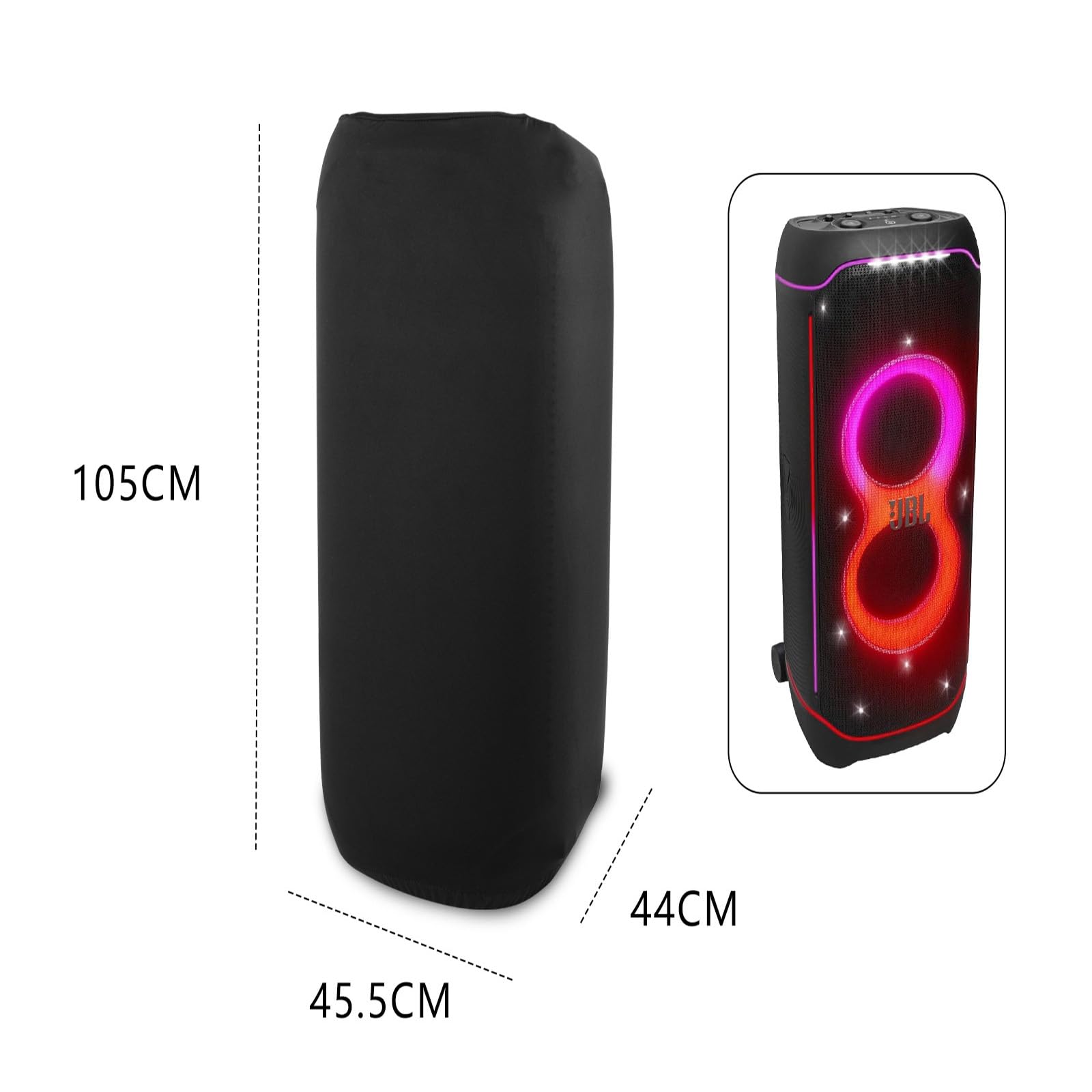 Funda Protectora contra el Polvo Licra Accesorios de Bolsa a Prueba de Polvo Dust Cover Protector para JBL PartyBox Ultimate, Altavoz portátil para Fiestas,Negro
