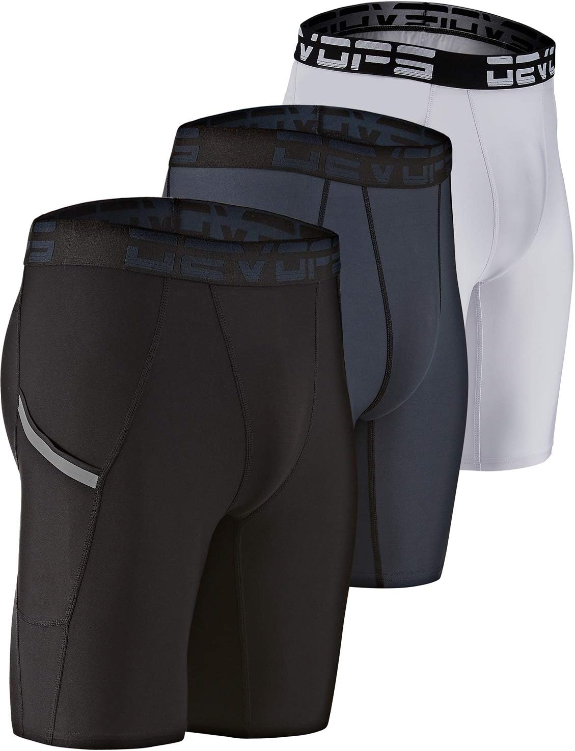 DEVOPS 3 or 5 Pack Compression Shorts Men Spandex Sport Shorts Athletic Workout Running Performance Baselayer Underwear