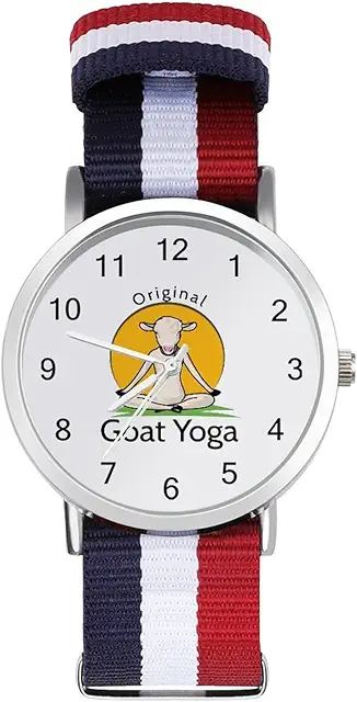 Geit Yoga Sport Horloge Voor Mannen & Vrouwen - Nylon Band Analoog Quartz Polshorloge