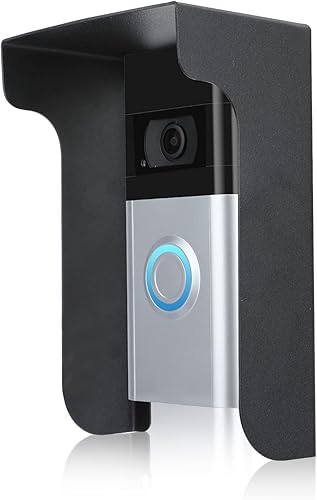 Cubierta de metal para timbre de puerta, resistente a la intemperie, compatible con timbre parpadeante, anillo, Arlo, Wyze, Google Nest, Eufy, Kasa,