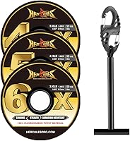 Vista 25 de HERCULES Tippet de pesca con mosca, paquete de 3 con soporte para volquetas, 55 yardas