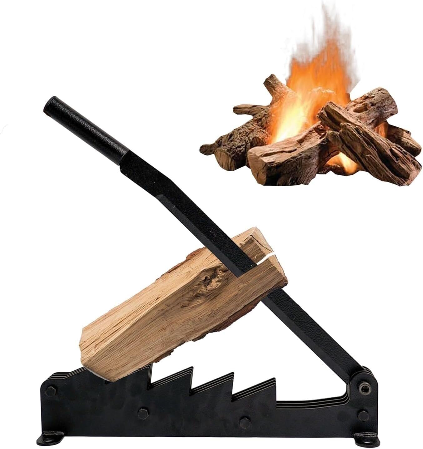 Wall Mounted Firewood Splitter, High-Carbon Steel Made, Manual Log Splitter for Indorr or Outdoor, Effort Saving, Convenient and Efficient